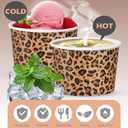 Zhehao 60 Pcs Leopard Print Ice Cream Disposable Dessert Paper Cups 9 oz Cheetah Print Bowls Snack Cups for Ice Cream Party Birthday Baby Shower Supplies