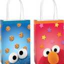 Multicolor Everyday Sesame Street Create Your Own Paper Bag with Add-ons (Pack of 8) - 8.25" x 5" x 3.25" - Perfect for Kids' Parties & Gifts