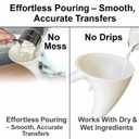 Flour Funnel for KitchenAid Mixer 5 Qt, Anti-Splash Attachment for Tilt-Head Stand Mixer 4.5 & 5 Quart (KSM150), Dishwasher Safe No-Mess Baking Tool, Easy Pour Accessory (Black)