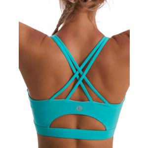 RUNNING GIRL Sports Bras for Women,Padded Sports Bra Tank Top Sexy Crisscross Back High Impact Longline Workout Yoga Bra (Medium, Bright Green)