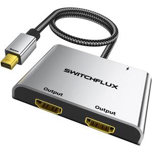 Mini DisplayPort to Dual HDMI Adapter | 4K@60Hz HDMI Splitter Extended Display for Windows [Thunderbolt1/2 Compatible] for MacBook Pro/Air, iMac, Mac Mini, Surface Pro