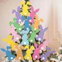 24 Pcs Large Easter Decorations Indoor Bunny Easter Tree Picks Rabbit Decorations for Tree Topper Home Office Party Vase Decor Ornaments (Multi Color)
