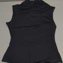 PUMIEY Women's Mock Turtle Neck Sleeveless Bodysuit Sexy Tank Tops Sharp Collection, S