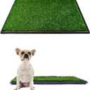 Downtown Pet Supply Dog Grass Pad with Tray, 16 x 20 - Outdoor and Indoor Potty System for Dogs with Replaceable Synthetic Grass Pee Turf - Portable and Waterproof Turf Dog Potty