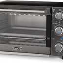 Dash Express Toaster Oven - Space-Saving Countertop Design - Versatile Use with adjustable temperature dial & Quick Heat-Up System - Dishwasher Safe Accessories - Bake, Broil & Toast - Black