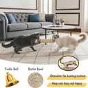 Interactive Cat Kicker Toy, 10 Inch Long Catnip Cat Scratcher Post, Natural Sisal Toy for Indoor Cats(Pink and Blue)