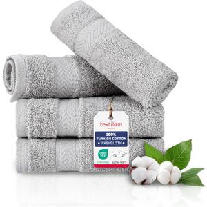 TEXTILOM Washcloths for Body and Face  Hotel and Spa Quality & Soft & Absorbent & Quick Dry Wash Cloths for Your Body  100% Turkish Cotton Wash Clothes Towel Set of 4 (13 x 13 inches) - Light Grey TEXTILOM Washcloths for Body and Face  Hotel and Spa Quality & Soft & Absorbent & Quick Dry Wash Cloths for Your Body  100% Turkish Cotton Wash Clothes Towel Set of 4 (13 x 13 inches) - Light Grey