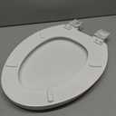 Elongated Toilet Seat Angol Shiold Quiet-Close Molded Wood Toilet Seat with Non-Slip Adjustable Hinges, Anti-Pinch Bumpers, Easy Install & CleanWhite, Elongated 18.5''