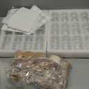 Layhit 48 Pcs 2oz/ 60ml Glass Jars with Lids Clear Small Jars with Plastic Woodgrain Lids, White Labels and Inner Liners Empty Round Cosmetic Containers for Creams Lotions Candle Making (Clear)