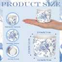 Funnymoom 100 Pcs Blue Floral Paper Baking Cups Blue White Wildflower Ice Cream Cup Disposable Cupcake Liners Wrappers Decorative Dessert Bowls for Food Baby Shower Wedding Birthday Party Supply