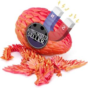 TBOLINE 3D Printed Dragon with Wings,Dragons in Easter Egg Fillers,Sensory Articulated Dragon in Egg Fidget Toy,Easter Basket Stuffers for Kids Boys Girls,Flying Dragons Figure Toys (Red)