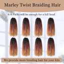 Marley Twist Braiding Hair 18 inch Afro Kinky Curly Crochet Braids 8 Packs Cuban Twist Crochet Braids Synthetic Low Maintenance Skin-Friendly Marley Hair Extensions(1B/30/27, Packs of 8)