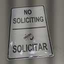 No Soliciting No Solicitar Bilingual English Spanish Property Restriction Alert Attention Caution Warning Notice Aluminum Metal Tin 8" X 12" inch Sign Plate