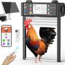 Automatic Chicken Coop Door, Smart TUYA APP Controlled, WiFi Enabled, Door Status Detection, Solar Powered, Anti Pinch, Auto Chicken Door with Timer & Light Sensor, LCD Display, 5 Modes