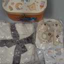 Baby Gift Set for Newborn - 11PCS Baby Shower Gifts Basket with Baby Blanket Baby Rattle, Wooden Keepsake Milestone Elephant Toy Decision Coin & Baby Bibs Socks Essentials for Baby Girls Boys