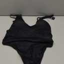 RELLECIGA Women's One Piece Thong Swimsuit (X-Large, Black)