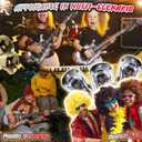 20 Pcs Inflatable Guitars 21 Inch Small Blow up Guitar with Inflator Silver Rock Instrument for Kids Birthday Rock and Roll Party Decorations Photo Booth Props
