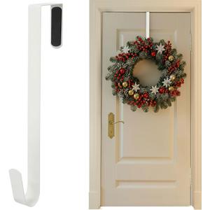 SR ESSENTIALS Wreath Hanger for Front Door, 12" Wreath Door Hanger for Hanging Coats, Bags - Perfect for Valentine, Welcome, Wedding, & Christmas Decorations Over Door Hanger (1Pc White)