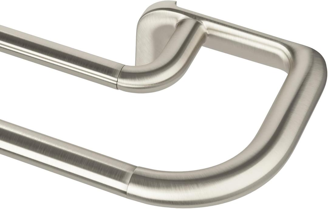 Umbra Twilight Double Curtain Rod Set Wrap Around Design Ideal for Blackout or Room Darkening Panels, 30 to 84 Inches, Nickel
