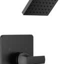 Delta Velum 14 Series Shower Faucet Set, Matte Black Shower Head and Handle Set, Valve Trim Kit, Matte Black T14237-BL (Valve Not Included)