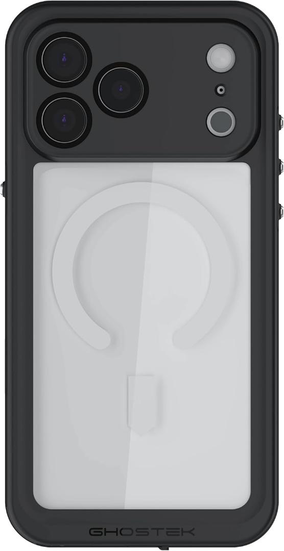 Ghostek Nautical Slim Apple iPhone 17 Pro Max Case Waterproof - Built-in Screen and Camera Lens Protector, Compatible with MagSafe Accessories Designed for iPhone17 ProMax (6.9", Clear)