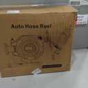 Retractable Garden Hose Reel, 1/2 in x 100 ft Automatic Slow Rewind System & Any Length Lock, Heavy Duty Wall-Mounted Hose Reel with 180° Swivel Bracket,10-Pattern Nozzle for outside Watering,Cleaning