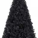Yaheetech 6ft Black Artificial Christmas Pine Tree Seasonal Holiday Carnival Home Party Decoration for Home, Office, Party Decoration Indoor Outdoor with 818 Branch Tips and Foldable Stand