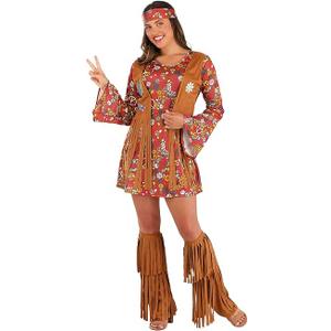 Fun World Costumes Women's Peace Love Hippie Adult Costume, Medium