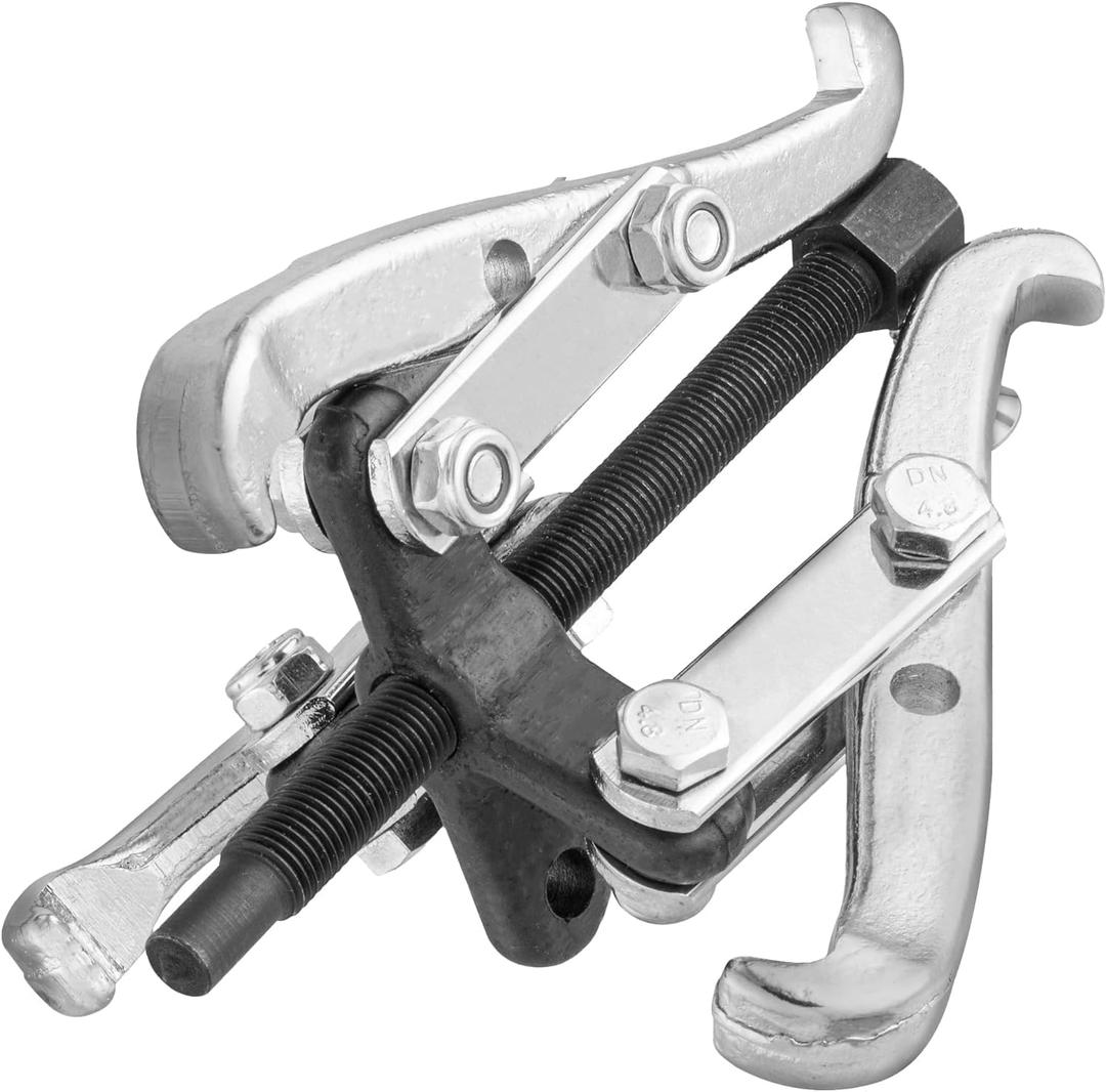 3-Jaw Gear Puller - Heavy-Duty Bearing Removal Tool for Pulley, Flywheel, Steering Wheel & Brake Disc - CR-V Steel Extractor w/Reversible Jaws for Automotive Repairs & Maintenance - by KapStrom