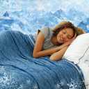 NANPIPER Cooling Blanket Queen Size for Hot Sleepers,Double Sided Cold Lightweight Summer Bed Blanket, Classic Blue 90"x90"