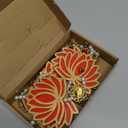 10 Pcs Lotus Decorations for Pooja Diwali Floral Wall Hanging Garlands for Temple Decor Indian Pooja Wood Decoration Back Dropper Showpiece for Diwali Home Wall Room Decor(Bell Style)