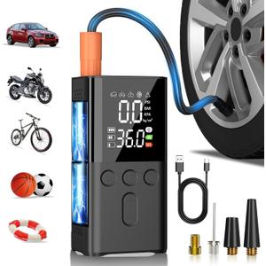 Tire Inflator Portable Air Compressor 150PSI Air Pump for Car Tires with LED Light, Digital Multifunctional Electric Cordless Tire Inflator for Car Motorcycle Bike and More