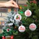 Wettarn 48 Pcs 2.36 Inch Christmas White Ball Ornaments with Lid Rope Matte and Shiny Blank Ornaments Set for Xmas Tree Decoration, DIY Crafts Holiday Party Decoration