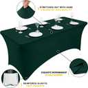 Smiry 2 Pack Spandex Table Cloth 24x48, Elastic Fitted Stretch Tablecloths, Washable and Wrinkle Free Rectangular Patio Table Cover for Outdoor, Wedding, Banquet (Hunter Green, 48Lx24Wx30H Inch)