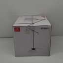 GLOBE Electric 67525 Avellino 66" Floor Lamp, Matte Black, White Linen Shade, Stepless Rotary Dimmer Switch on Socket