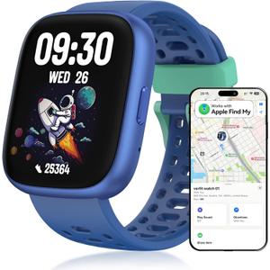 Fitness Tracker Watch, No APP/Phone Required Pedometer Watches Compatible with Apple Find My, Heart Rate, Sleep Monitor Calories Step Counter Stopwatch Waterproof Gifts Toys (Blue)