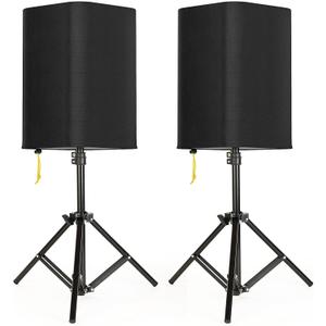 12 Inch PA/DJ Speaker Cover for Powered Speaker Mounted on Stand, 2 Pack Outdoor Speaker Cover 600D Thick Oxford Fabric Waterproof UV Protection Dustproof(Black)