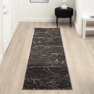 LUXE WEAVERS Modern Abstract Non-Shedding Runner Rug Black 2x8