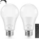 TOBUSA A19 LED Light Bulbs with Remote, 9W LED Bulbs 60W Equivalent, 3000K-6000K Dimmable Bulbs with E26 Base, 900 Lumens Light Bulbs with Timing, Memory Function, Ideal Lighting for Home, 2 Packs