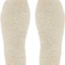 riemot Womens Sheepskin Wool Insoles, 100% Australian Wool Fleece Upper, 15mm Thick Warm Winter Boot Inserts, Cozy Replacement Insoles for Snow Boots, Slippers & Roomy Shoes Beige EU41/US10