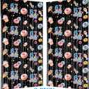 Funny 6 7 Meme Birthday Party Supplies 2 Pack Donut Theme Decorations 3.3x6.6ft Tinsel Foil Fringe Curtains Black Backdrop Streamers Ice Cream Six Seven Photo Decor for Kids