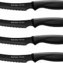 Steak Knives,4 Pieces Steak Knife Set,Sharp Serrated Kitchen Knife,Stainless Steel Table Knife,Ergonomic Handles Dinner Knives,Dishwasher Safe