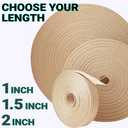 TECEUM 3/4" & 5/8" & 1" & 1.5" & 2" Webbing 10 25 50 Yards 40+ Colors Heavy Duty 1 Inch 1.5 Inch 2 Inch Backpack Straps Webbing for Outdoors Indoors Crafting DIY, Caramel