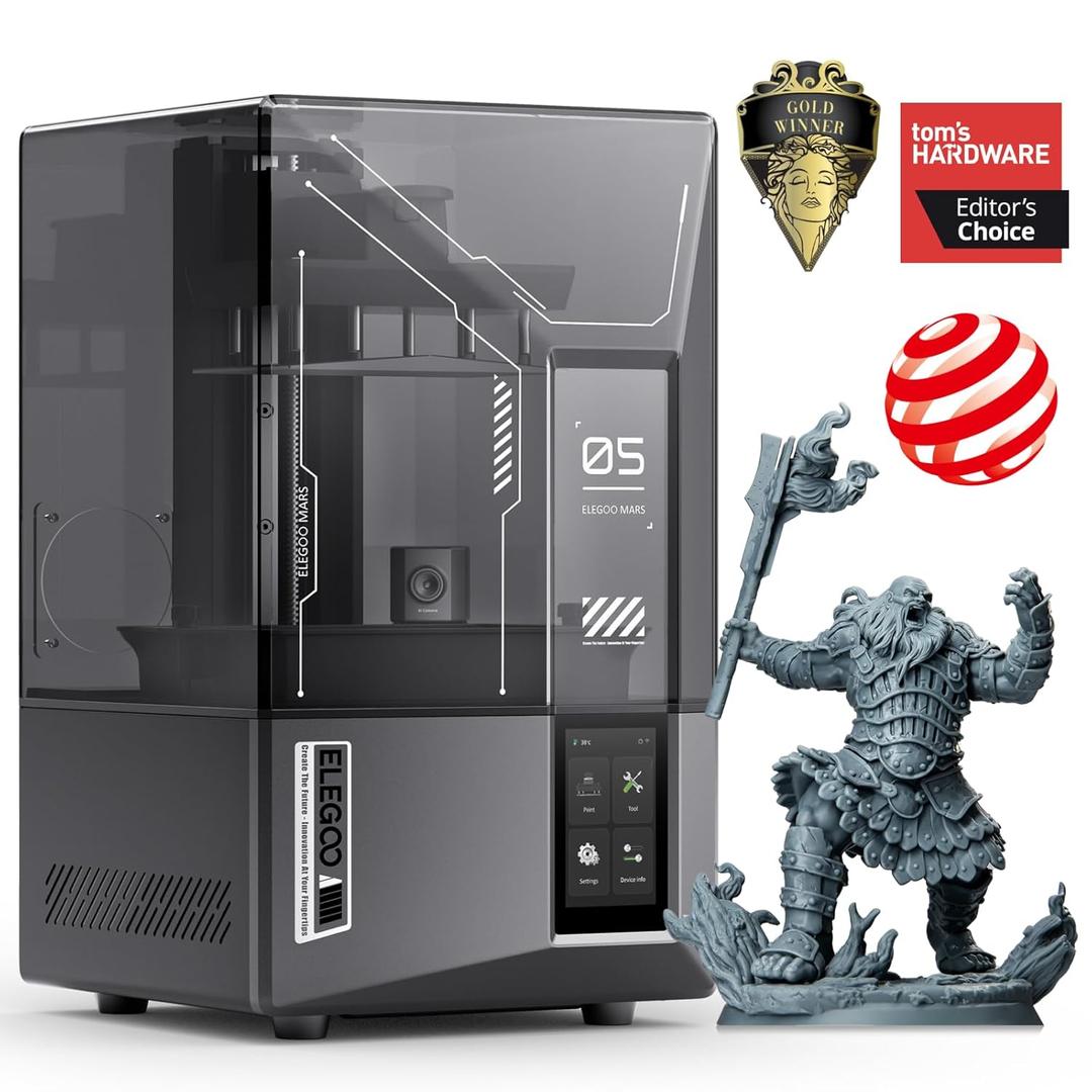 ELEGOO Mars 5 Ultra Resin 3D Printer with 7" 9K Mono LCD, 150mm/h High Speed Printing, Smart Automatic Leveling, Intelligent Detection, WiFi-Transfer, Printing Size of 6.04  3.06  6.49 inch