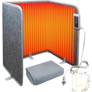 Foldable Leg Warmer With Soft Blanket, Under Desk Leg Foot Knee Heater 235W, Small Personal Space Heater, Overheat Safe Protection, Timer, Quiet, Easy Setup, for Home Office