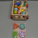 Montessori Wooden Shape Sorter Toy - Shape Stacking Blocks for Toddlers 1-3, Sensory Toys with 6 Pieces