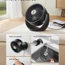 DREO Fan for Bedroom, Table Air Circulator for Whole Room, 11 Inch, 60ft Strong Airflow, 120 adjustable tilt, 20db Low Noise, Quiet, 3 Speeds, 2025 New Desk Fan for Office, Kitchen, Home