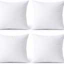 Premium 18 x 18 Throw Pillow Inserts, Set of 4 Hypoallergenic Square Form Decorative Pillows for Sofa Couch Bed and Chair 18 inches