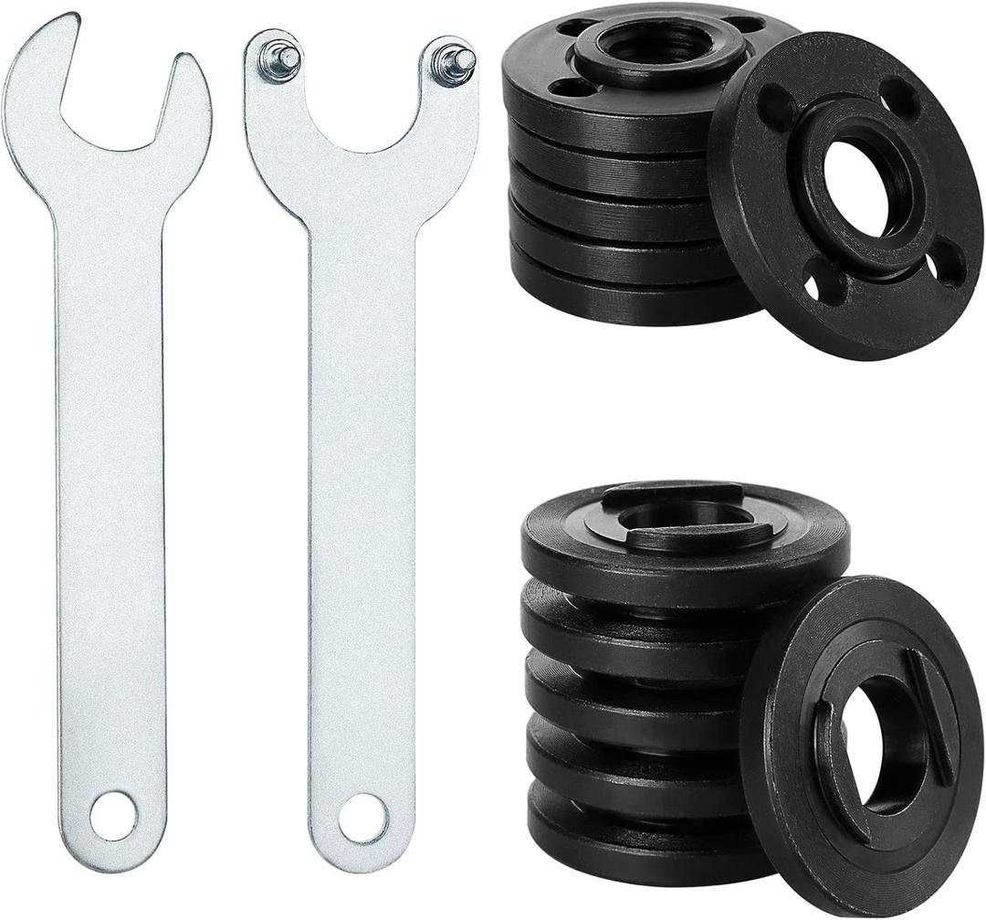 12 pcs Angle Grinder Flange Nuts 5/8"-11, Suit for All 4-1/2" with 2 pcs Spanner, Angle Grinder Flange Replacement for Makita, Ryobi, Dewalt, Milwaukee, Craftsman