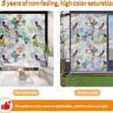 COUNTEWOL Colorful Bird and Floral Window Privacy Film Stained Glass Window Film Rainbow Window clings Non-Adhesive Reusable Decorative for Room (Colorful Birds, 35.4 x78.7 in)